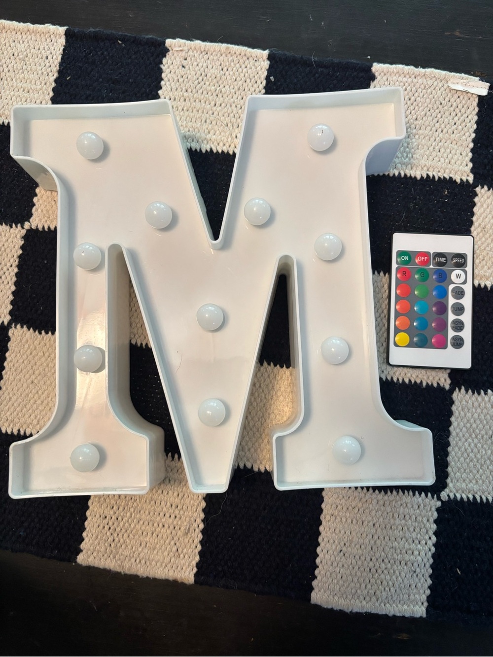 Source Unknown White LED Marquee Letter M with Remote